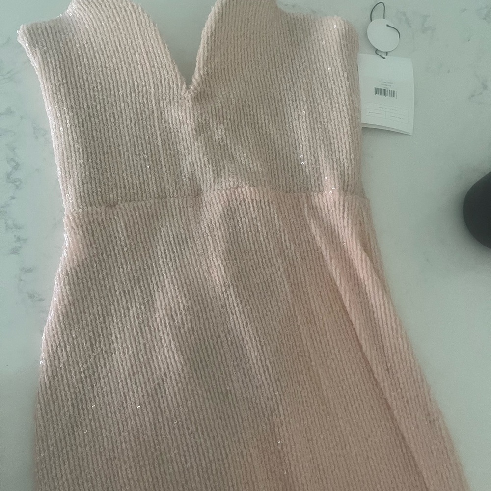 Nookie Pink Sheath Dress V-Neck Sleeveless Cocktail